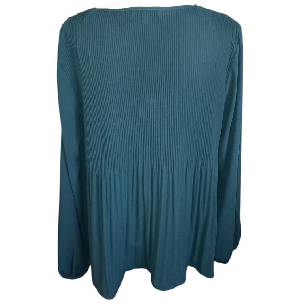 DR2 GREEN PLEATED BLOUSE SZ.L EUC - Picture 6 of 9
